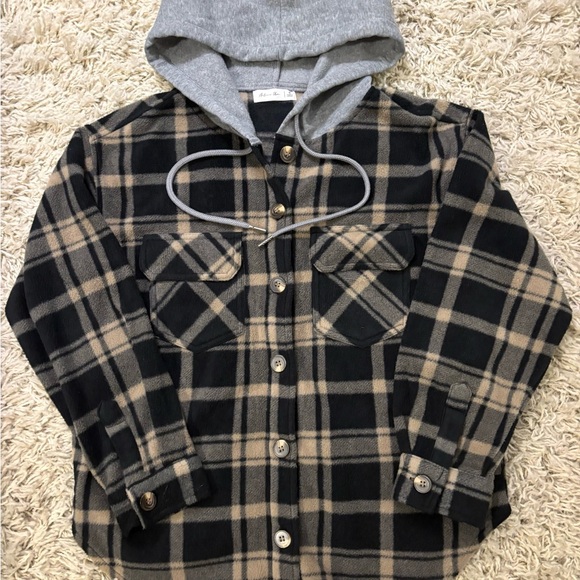 Active USA Plaid Long Sleeve Hoodie Size S - Picture 4 of 15